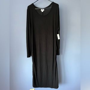 Old Navy Maternity Long Sleeve Ruched Black Midi Dress XXL